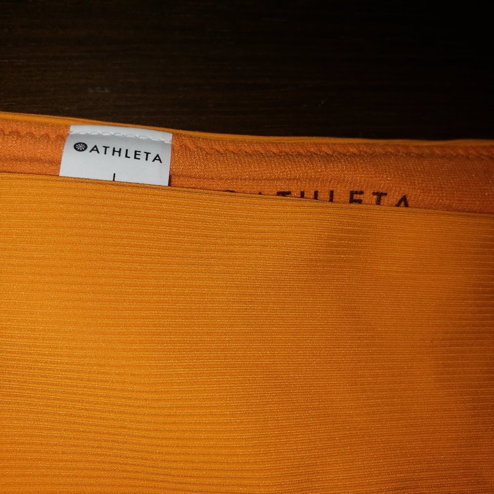 Athleta Swim Cloudbreak Rib Low Rice Bottom Orange - Picture 3 of 8